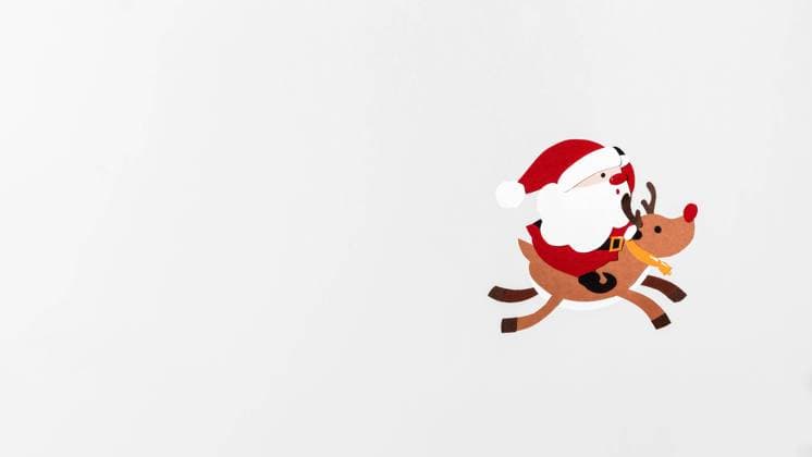 santa riding reindeer rudolph copy space. High quality and resolution beautiful photo concept santa riding reindeer rudolph copy space. Resolution and high quality beautiful photo Copyright: xZoonar.com OleksandrxLatkunx 17839938