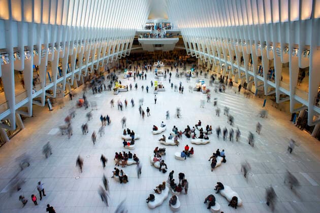 The Oculus by Santiago Calatrava, New York City Transportation Hub at the World Trade Center site, Ground Zero. Manhattan New York USA New York New York USA Copyright: xSergixReboredox SRE-045-EQ1534
