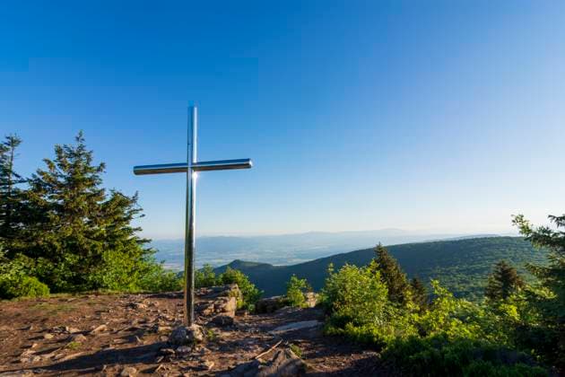 summit Vtacnik, summit cross Vtacnik Mountains (Vogelgebirge) Slovakia