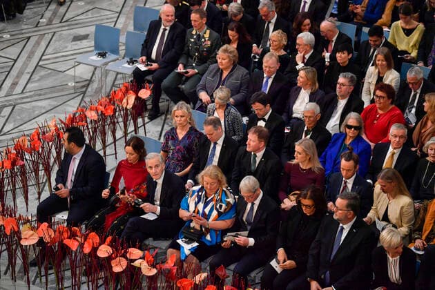 Oslo 20221210 Public Norway and the political leadership have found their places before the awarding of the Nobel Peace Prize for 2022 in an Oslo townhouse on Saturday Oslo Norway xx,  Copyright: xRodrigoxFreitasx pyZPNnndQDU
