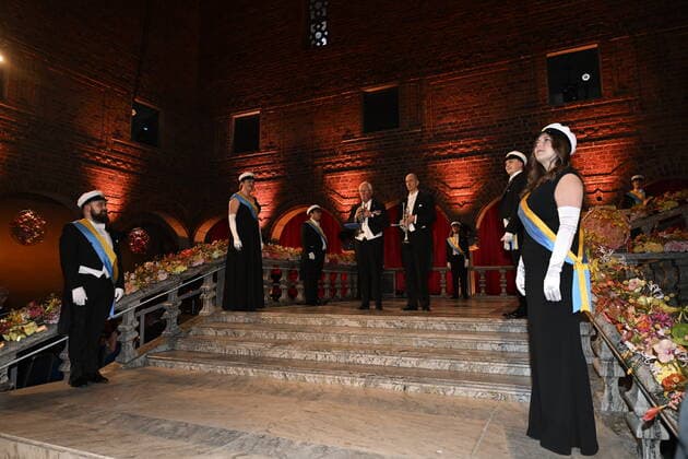 STOCKHOLM 20221210 Students at the Nobel Banquet in the City Hall in Stockholm on Saturday STOCKHOLM Sweden x10050x,  Copyright: xPontusxLundahl TTx NOBEL 2022 BANKETTEN
