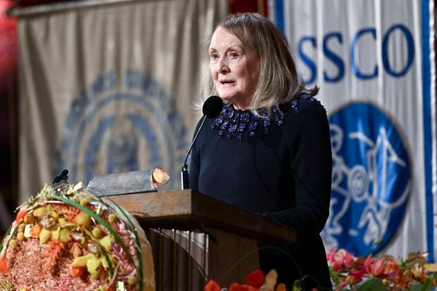 Nobel laureate in literature Annie Ernaux speaks during the Nobel Prize Banquet at the Town Hall in Stockholm, Sweden Saturday 10 December 2022 STOCKHOLM SWEDEN SCI x10030x,  Copyright: xJonasxEkstromer TTx SWEDEN NOBEL PRIZE BANQUET 2022