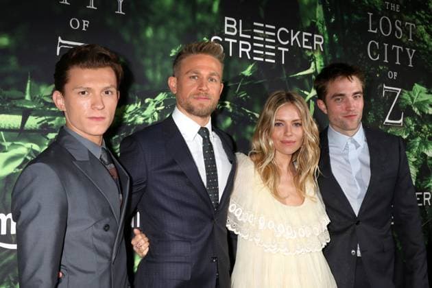 RECORD DATE NOT STATED Tom Holland, Charlie Hunnam, Sienna Miller, Robert Pattinson at the The Lost City of Z Premiere, ArcLight, Hollywood, CA 04-05-7 , 24151030.jpg, entertainment, event, fame, star, popular, famous, celebrity, people, person, talent,