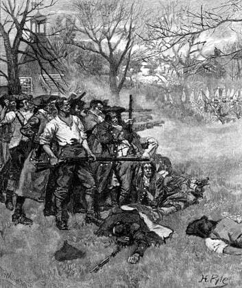 RECORD DATE NOT STATED American War of Independence, 1775, (1875). Artist: Unknown Copyright:xAnnxRonanxPicturexLibrary Heritage-Imagesx IMAGO ,1151716 ! ACHTUNG: AUFNAHMEDATUM GESCHÄTZT!  Copyright:AnnxRonanxPicturexLibrary Heritage-Imagesx IMAGO