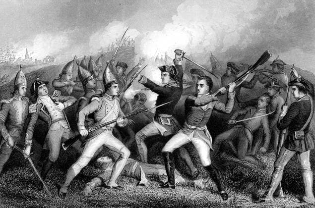 RECORD DATE NOT STATED Battle of Bennington, Vermont, American War of Independence, 16 August 1777. Artist: Unknown Copyright:xAnnxRonanxPicturexLibrary Heritage-Imagesx IMAGO ,1157934 ! ACHTUNG: AUFNAHMEDATUM GESCHÄTZT!  Copyright:AnnxRonanxPicturexLibrary Heritage-Imagesx IMAGO