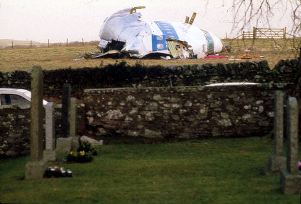 December 22, 1988, Lockerbie, Scotland: The aircraft wreckage in the aftermath of Pan Am Flight 103 plane crash in the village of Lockerbie. Shortly after 19:00 on 21 December 1988, while the aircraft was in flight over the Scottish town of Lockerbie, it was destroyed by a bomb that had been planted on board, killing all 243 passengers and 16 crew in what became known as the Lockerbie bombing. Lockerbie Scotland  - ZUMAa20_ 19881222_dav_a20_384 Copyright: xJorgxAmatox