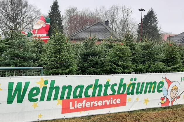 Weihnachtsbaum Verkaufstand Henstedt-Ulzburg Schleswig-Holstein Deutschland *** Christmas Tree Sale Stand Henstedt Ulzburg Schleswig Holstein Germany Copyright: xLobeca RalfxHomburgx