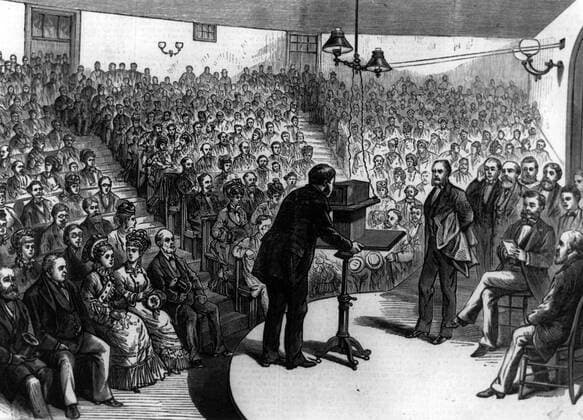 RECORD DATE NOT STATED Alexander Graham Bell telephones Boston, Massachusetts, USA, 1876. Artist: Unknown Copyright:xKeystonexArchives HeritagexImagesx IMAGO ,2358677 ! ACHTUNG: AUFNAHMEDATUM GESCHÄTZT!  Copyright:KeystonexArchives HeritagexImagesx IMAGO