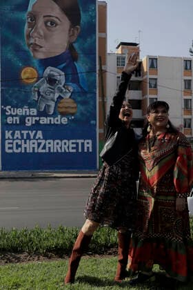 Unveiling Of A Mural Of Mexican Astronaut Katya Echazarreta In Mexico City Katya Echazarreta, the first Mexican woman to travel to space in June 2022 on the Blue Origin NS-21 mission aboard NASA s New Shepard spacecraft; and Clara Brugada, mayor of Iztapalapa, during the unveiling of a mural on the facade of a building in front of the Utopia Barco in Iztapalapa, Mexico City. Mexico City Mexico City Mexico  Copyright: xGerardoxVieyrax originalFilename: vieyra-notitle221212_np46t.jpg