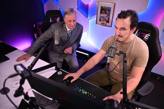 Entertainment Themen der Woche KW50 Entertainment Bilder des Tages King Philippe - Filip of Belgium and Krolay pictured during a royal visit to the editorial staff of RTBF and to the studio of Tarmac, the youth media of RTBF, French-speaking public television, Tuesday 13 December 2022.  LAURIExDIEFFEMBACQ 55951895