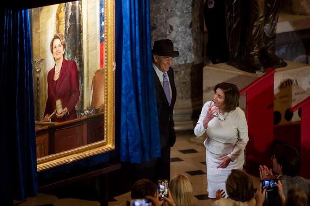 December 14, 2022, Washington, District of Columbia, USA: Speaker of the United States House of Representatives Nancy Pelosi (Democrat of California) is joined by her husband Paul Pelosi during a ceremony to unveil her official portrait in Statuary Hall at the US Capitol in Washington, DC, Wednesday, December 14, 2022 Washington USA - ZUMAs152 20221214_zaa_s152_081 Copyright: xRodxLamkeyx