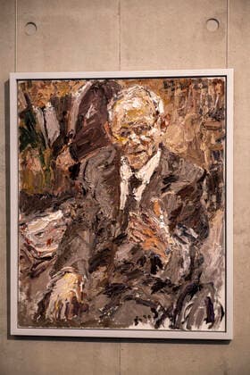 Einweihung des Portraets des Malers Christoph Bouet von Bundestagspraesident a.D. Wolfgang Schaeuble (im Bild) in der Galerie der Bundestagspraesidenten im Paul-Loebe-Haus in Berlin. (Siehe epd-Meldung vom 15.12.2022) EDITORIAL USE ONLY