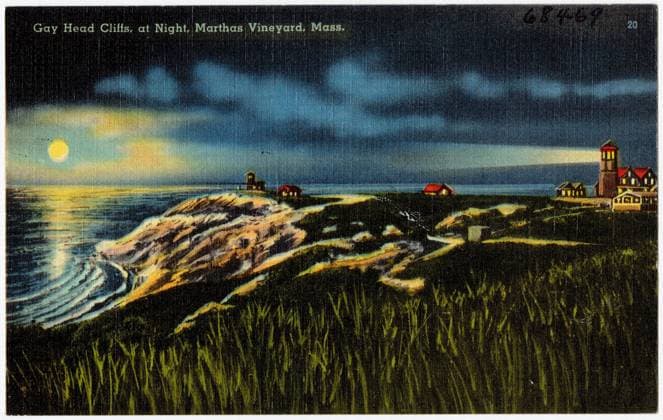 RECORD DATE NOT STATED Gay Head Cliffs at night, Martha s Vineyard, Mass. , Lighthouses, Cliffs, Gay Head Light Mass., Tichnor Brothers Collection, postcards of the United States Copyright: xpiemagsx postcardpie-8980 !ACHTUNG AUFNAHMEDATUM GESCHÄTZT!