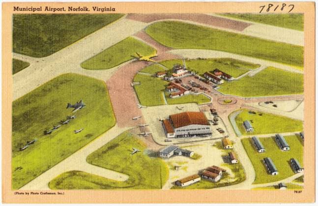 RECORD DATE NOT STATED Municipal Airport, Norfolk, Virginia , Airports, Tichnor Brothers Collection, postcards of the United States Copyright: xpiemagsx digcompie09122022-86780 !ACHTUNG AUFNAHMEDATUM GESCHÄTZT!