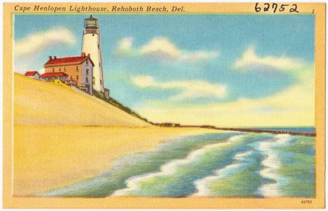 RECORD DATE NOT STATED Cape Henlopen Lighthouse, Rehoboth Beach, Del. , Lighthouses, Beaches, Tichnor Brothers Collection, postcards of the United States Copyright: xpiemagsx postcardpie-4217 !ACHTUNG AUFNAHMEDATUM GESCHÄTZT!