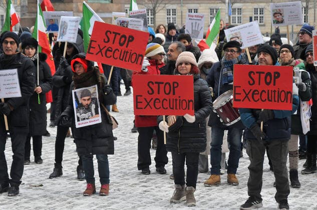 News Themen der Woche KW50 Copenhagen Denmark 17 December 2022 Iranian living in Denmark stage protest rally against Iranian govt. infront danish parliament in danish capital Copenhagen (Photo. Francis Dean Dean Pictures)