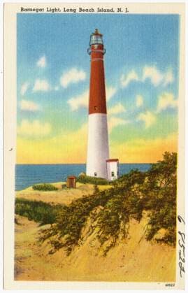 RECORD DATE NOT STATED Barnegat Light, Long Beach Island, N. J. , Lighthouses, Beaches, Tichnor Brothers Collection, postcards of the United States Copyright: xpiemagsx digcompie09122022-19888 !ACHTUNG AUFNAHMEDATUM GESCHÄTZT!