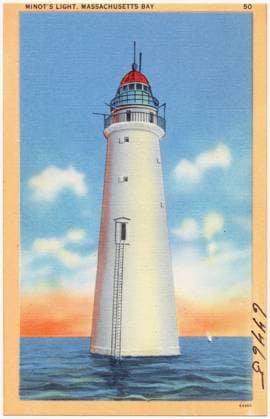 RECORD DATE NOT STATED Minot s Light, Massachusetts Bay , Lighthouses, Minot s Ledge Lighthouse Mass., Tichnor Brothers Collection, postcards of the United States Copyright: xpiemagsx digcompie09122022-83794 !ACHTUNG AUFNAHMEDATUM GESCHÄTZT!