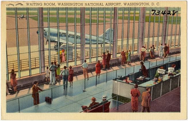 RECORD DATE NOT STATED Waiting room, Washington National Airport, Washington, D. C. , Airports, Tichnor Brothers Collection, postcards of the United States Copyright: xpiemagsx digcompie09122022-140134 !ACHTUNG AUFNAHMEDATUM GESCHÄTZT!