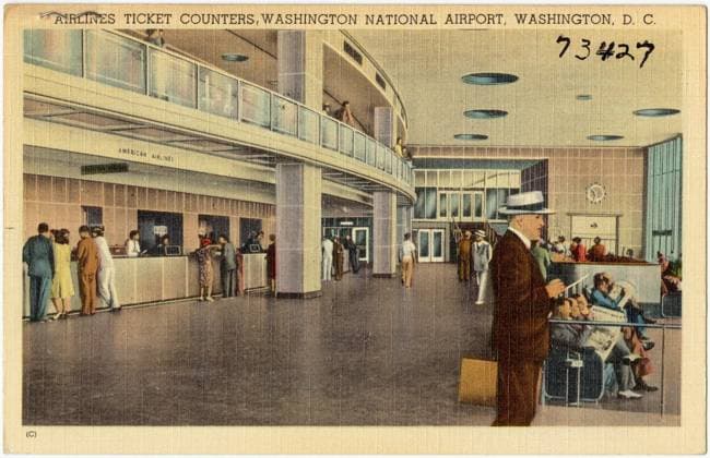 RECORD DATE NOT STATED Airline ticket counters, Washington National Airport, Washington, D. C. , Airports, Tichnor Brothers Collection, postcards of the United States Copyright: xpiemagsx postcardpie-688 !ACHTUNG AUFNAHMEDATUM GESCHÄTZT!