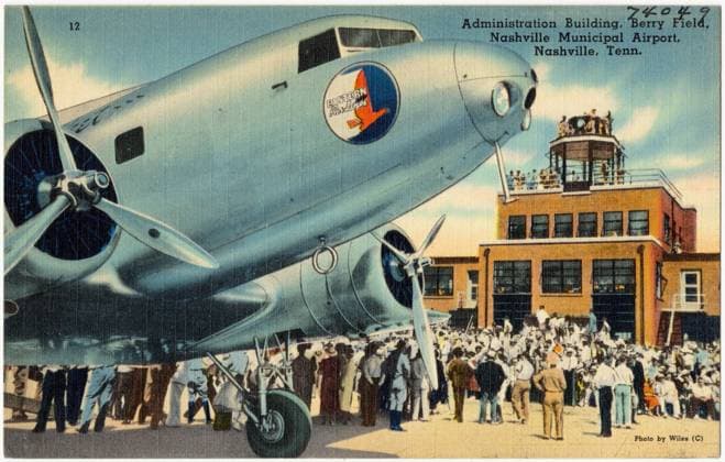 RECORD DATE NOT STATED Administration Building, Berry Field, Nashville Municipal Airport, Nashville, Tenn. , Airports, Tichnor Brothers Collection, postcards of the United States Copyright: xpiemagsx postcardpie-220 !ACHTUNG AUFNAHMEDATUM GESCHÄTZT!