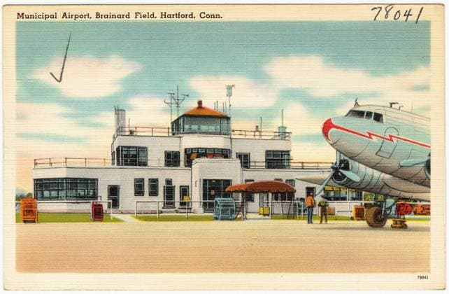 RECORD DATE NOT STATED Municipal Airport, Brainard Field, Hartford, Conn. , Airports, Tichnor Brothers Collection, postcards of the United States Copyright: xpiemagsx postcardpie-16209 !ACHTUNG AUFNAHMEDATUM GESCHÄTZT!