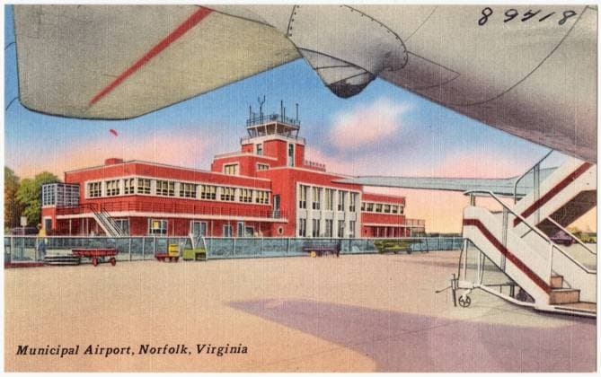 RECORD DATE NOT STATED Municipal Airport, Norfolk, Virginia , Airports, Tichnor Brothers Collection, postcards of the United States Copyright: xpiemagsx postcardpie-16205 !ACHTUNG AUFNAHMEDATUM GESCHÄTZT!