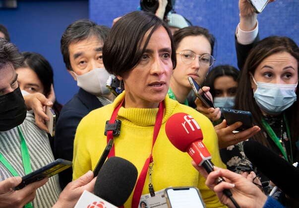 December 18, 2022, Montreal, PQ, Canada: Maria Susana Muhamad Gonzalez, Environment Minister of Colombia speaks to reporters at the COP15, the UN Biodiversity Conference, in Montreal, Sunday, December 18, 2022. Montreal Canada - ZUMAc35_ 20221218_zaf_c35_005 Copyright: xGrahamxHughesx