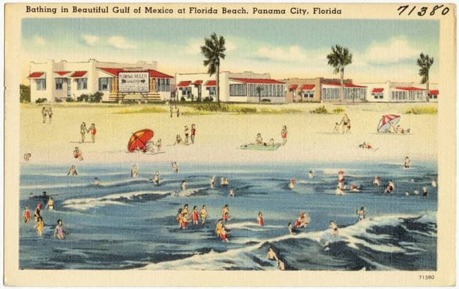 RECORD DATE NOT STATED Bathing in beautiful Gulf of Mexico at Florida Beach, Panama City, Florida , Beaches, Tichnor Brothers Collection, postcards of the United States Copyright: xpiemagsx postcardpie-1984 !ACHTUNG AUFNAHMEDATUM GESCHÄTZT!