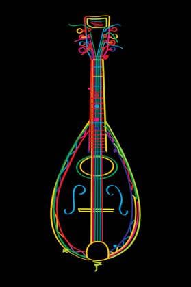Funky Mandolin Stylized mandolin in colors over black background Copyright: xZoonar.com RichardxLaschonx 3896988