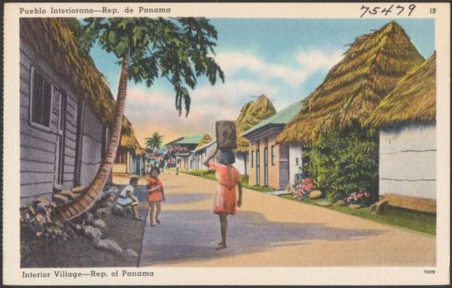 RECORD DATE NOT STATED Pueblo interiorano - Rep. de Panama - Interior village - Rep. of Panama , Villages, Tichnor Brothers Collection, postcards of the United States Copyright: xpiemagsx postcardpie-19674 !ACHTUNG AUFNAHMEDATUM GESCHÄTZT!