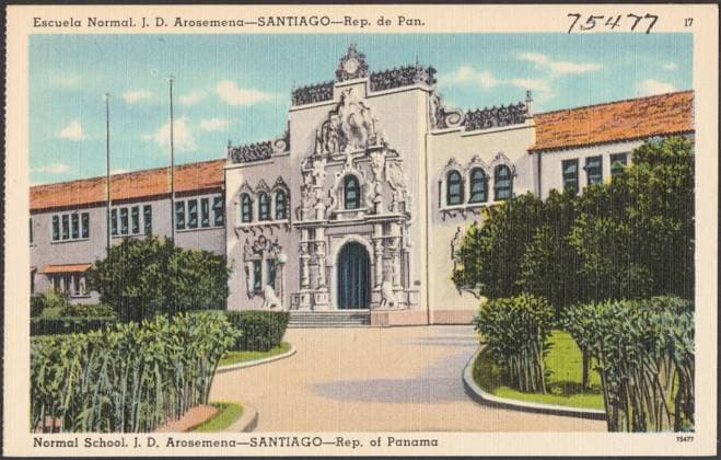 RECORD DATE NOT STATED Escuela Normal, J. D. Arosemena - Santiago - Rep. de Pan. - Normal School. J. D. Arosemena - Santiago - Rep. de Panama , Schools, Tichnor Brothers Collection, postcards of the United States Copyright: xpiemagsx digcompie09122022-48469 !ACHTUNG AUFNAHMEDATUM GESCHÄTZT!