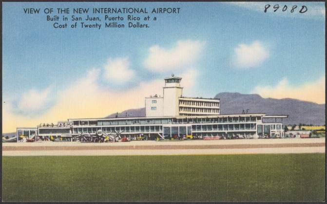 RECORD DATE NOT STATED View of the new international airport built in San Juan, Puerto Rico at a cost of twenty million dollars , Airports, Tichnor Brothers Collection, postcards of the United States Copyright: xpiemagsx postcardpie-26082 !ACHTUNG AUFNAHMEDATUM GESCHÄTZT!