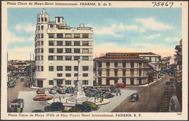 RECORD DATE NOT STATED Plaza Cinco de Mayo - Hotel Internacional, Panama, R. de P. - Plaza Cinco de Mayo (Fifth of May Plaza) Hotel International, Panama R. P. , Hotels, Plazas, Tichnor Brothers Collection, postcards of the United States Copyright: xpiemagsx digcompie09122022-101861 !ACHTUNG AUFNAHMEDATUM GESCHÄTZT!
