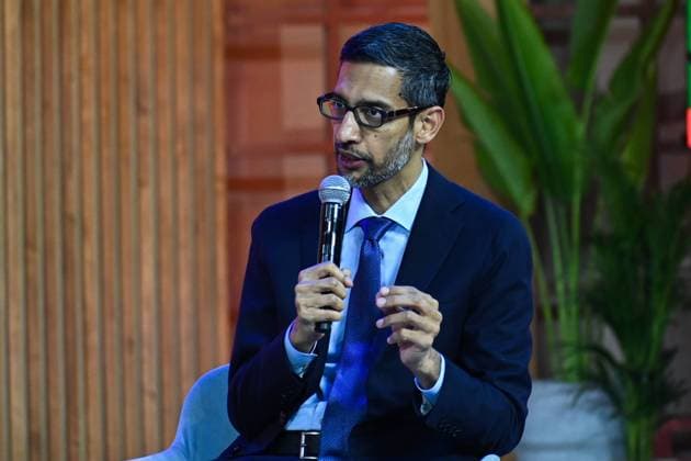 December 19, 2022, New Delhi, Delhi, India: Sundar Pichai, Chief Executive Officer (CEO) of Google Inc. speaks at Google for India event in New Delhi New Delhi India - ZUMAj168 20221219_zip_j168_010 Copyright: xKabirxJhangianix