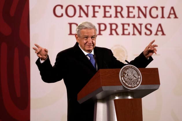 News Bilder des Tages President of Mexico in conference before reporters December 19, 2022, Mexico City, Mexico: Mexican President Andres Manuel Lopez Obrador during a conference before reporters at the National Palace in Mexico City, Mexico on December 19, 2022 in Mexico City, Mexico (Photo by Luis Barron Eyepix Group). Copyright: xLuisxBarronx xEyepixxGroupx 20221219LB_ANDRES_MANUEL_LOPEZ_OBRADOR269