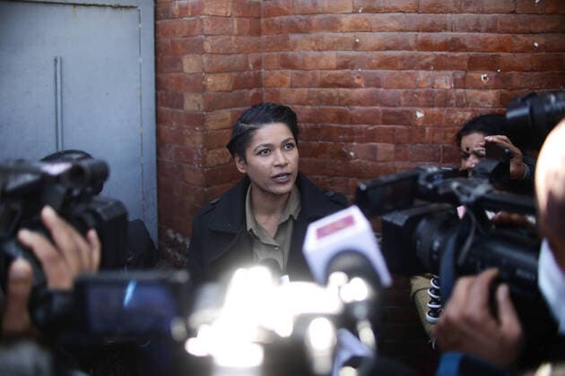 Bilder des Jahres 2022, News 12 Dezember News Themen der Woche KW51 December 23, 2022, Nepal: Nihita Biswas, who was married to French serial killer Charles Sobhraj gives an interview to Nepalese media outside the immigration office in Dillibazar, Kathmandu on Friday. .Charles, who is popularly known as Ã¢â‚¬ËœBikini KillerÃ¢â‚¬â ¢ gets released from the central jail in Kathmandu, Nepal on Friday..78 year old, Sobhraj, who was serving a 19-year jail term on charge of murders in the central jail, had earlier filed an application claiming that he was put in prison more than the period recommended for him on murder charge. The division bench of justices Sapana Pradhan Malla and Til Prasad Shrestha passed the verdict and ordered government of Nepal to release Sobhraj from jail on Wednesday. Nepal - ZUMAm204 20221223_zip_m204_008 Copyright: xAmitxMachamasix