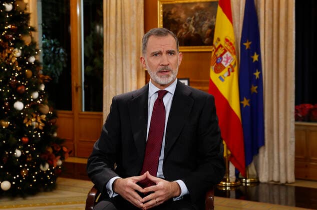 Entertainment Themen der Woche KW51 Entertainment Bilder des Tages 24-12-2022 Spain King Felipe VI of Spain delivers his traditional Christmas speech at La Zarzuela palace in Madrid. Â  Copyright: xPPEx