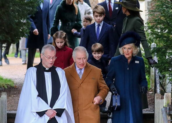 King Charles III, accompanied by Camilla Queen Consort and members of the extended Royal Family, attend the traditional Christmas Day morning service at St. Mary Magdelene Church on the Sandringham estate in Norfolk Featuring: King Charles III, Camilla Queen Consort, Prince Louis, Princess Charlotte, Prince George Where: King s Lynn, Norfolk, United Kingdom When: 25 Dec 2022 Credit: John Rainford Cover Images **NOT AVAILABLE FOR PUBLICATION IN THE UK**