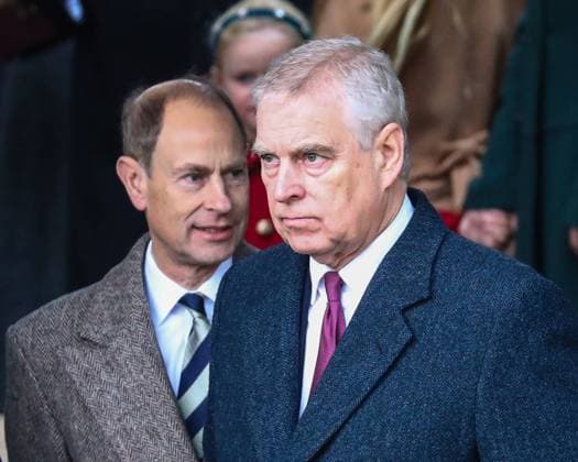 King Charles III, accompanied by Camilla Queen Consort and members of the extended Royal Family, attend the traditional Christmas Day morning service at St. Mary Magdelene Church on the Sandringham estate in Norfolk Featuring: Prince Edward, Prince Andrew Where: King s Lynn, Norfolk, United Kingdom When: 25 Dec 2022 Credit: John Rainford Cover Images **NOT AVAILABLE FOR PUBLICATION IN THE UK** *** King Charles III, accompanied by Camilla Queen Consort and members of the extended Royal Family, attend the traditional Christmas Day morning service at St Mary Magdelene Church on the Sandringham estate in Norfolk Featuring Prince Edward, Prince Andrew Where King s Lynn, Norfolk, United Kingdom When 25 Dec 2022 Credit John Rainford Cover Images
