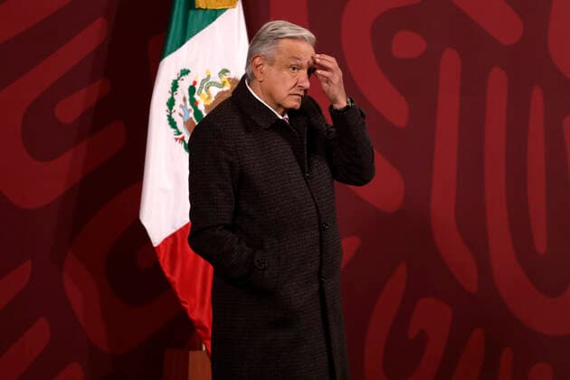 President of Mexico in conference before reporters December 26, 2022, Mexico City, Mexico: Mexican President Andres Manuel Lopez Obrador during a conference with reporters at the National Palace in Mexico City, Mexico on December 26, 2022 in Mexico City, Mexico (Photo by Luis Barron Eyepix Group). Copyright: xLuisxBarronx xEyepixxGroupx _MG_1545