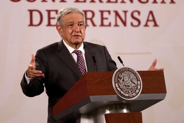 President of Mexico in conference before the media December 27, 2022, Mexico City, Mexico: Mexican President Andres Manuel Lopez Obrador during a conference with reporters at the National Palace in Mexico City, Mexico on December 27, 2022 in Mexico City, Mexico (Photo by Luis Barron Eyepix Group). Copyright: xLuisxBarronx xEyepixxGroupx LB_20221227_AMLO10