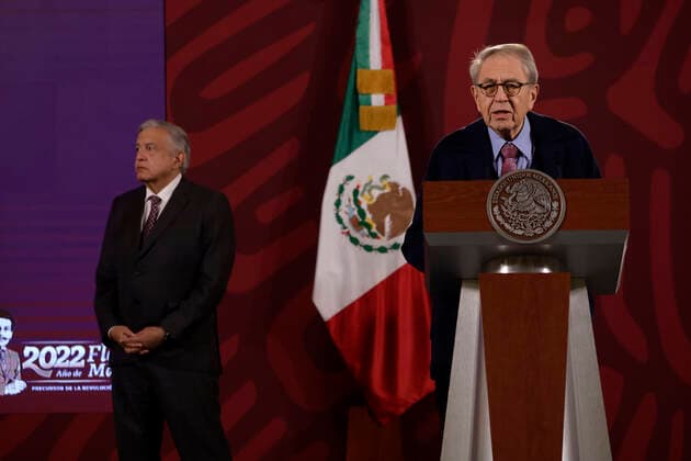 Mexico s Secretary of Health presents report on the Pulse of Health December 27, 2022, Mexico City, Mexico: Mexico s Secretary of Health Jorge Alcocer during the Pulse of Health briefing with Mexico s President Andres Manuel Lopez Obrador before reporters at the National Palace in Mexico City, Mexico. on December 27, 2022 in Mexico City, Mexico. (Photo by Luis Barron Eyepix Group). Copyright: xLuisxBarronx xEyepixxGroupx LB_20221227_SALUD_GOBMX3