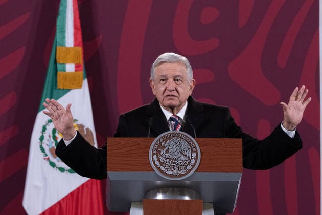 December 28, 2022. Mexico City, Mexico: This morning, Mexican President Andres Manuel Lopez Obrador gesticulates during his penultimate morning conference of the year. He spoke, about FOBAPROA, a debt that Mexicans have paid since 1998. On December 28, 2022 in Mexico City. Mexico City Mexico - ZUMAe321 20221228_zia_e321_006 Copyright: xAlexxDalton xEyepixxGroupx