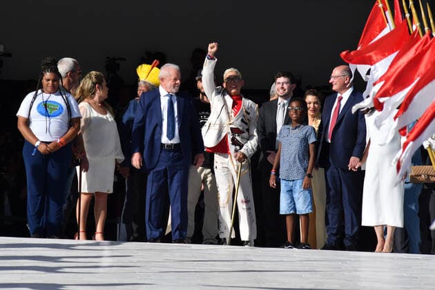 BRASÍLIA, DF - 01.01.2023: PRESIDENT LULA S INAUGURATION - Photo President Lula receives the presidential sash. This Sunday (1) President Luiz Inácio Lula da Silva takes office as President of Brazil with Geraldo Alckmin as his Vice President. x2314668x  TonxMolina