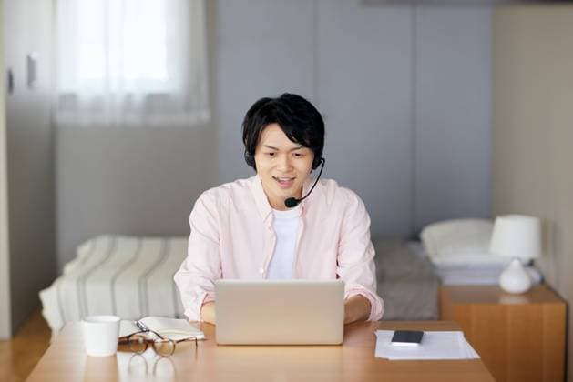 Japanese man working from home AFLO192251861  , 192251861.jpg, ,model released, Symbolfoto
