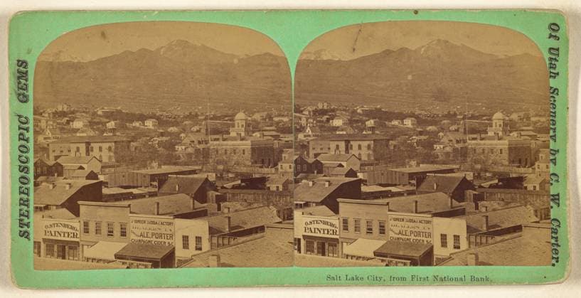 RECORD DATE NOT STATED Salt Lake City, from First National Bank.. Charles William Carter (American, 1832 - 1918) Copyright: xpiemagsx gb41087 !ACHTUNG AUFNAHMEDATUM GESCHÄTZT!