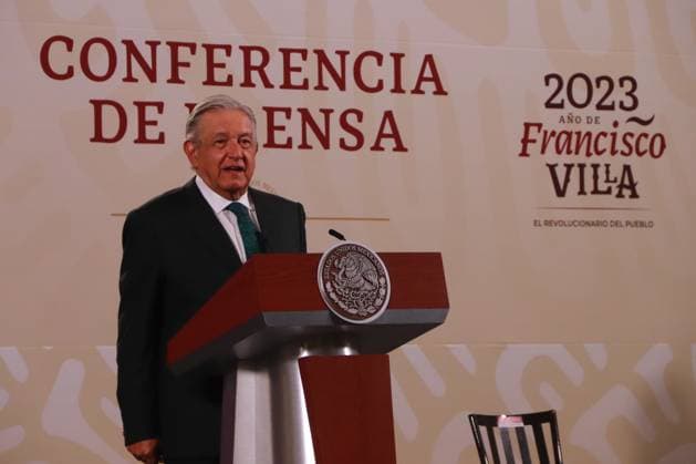Mexiko, Präsident Andres Manuel Lopez Obrador Pressekonferenz in Mexiko-Stadt January 4, 2023, Mexico City, Mexico: Mexico s President, Andres Manuel Lopez Obrador speaking during his daily briefing conference at National Palace. on January 4, 2023 in Mexico City, Mexico. Mexico City MÃ xico - ZUMAe321 20230104_zia_e321_018 Copyright: xCarlosxSantiago xEyepixxGroupx