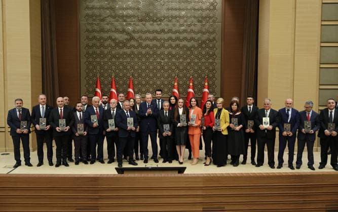 Turkish President Recep Tayyip Erdogan speaks during the 7th Anatolian Media Awards event held at Presidential Complex Turkish President Recep Tayyip Erdogan speaks during the 7th Anatolian Media Awards event held at Presidential Complex in Ankara, Turkiye on January 04, 2023. Photo by Turkish presidency apaimages Ankara Ankara Turkey 040123_ANKARA_TPO_00 (2) Copyright: xapaimagesxTurkishxpresidencyx xapaimagesx