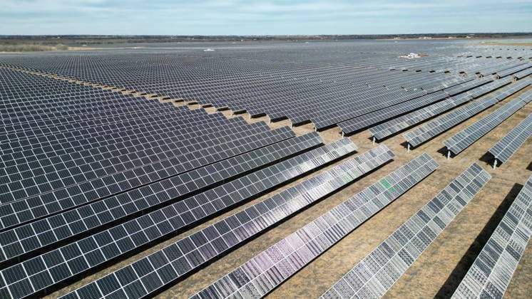 January 4, 2023, Pflugerville, Texas, USA: An aerial view of Duke EnergyÃ¢â‚¬â ¢s 932-acre Pflugerville Solar Farm in East Travis County, Texas, on Jan. 4, 2023. The plant, which came on line in 2021, produces 144 megawatts for Austin Energy Ã¢â‚¬ enough electricity to power approximately 27,000 homes. Austin Energy plans to provide at least 55% of its energy via renewable sources by 2025 and 65% by 2027. Pflugerville USA - ZUMAc201 20230104_zap_c201_008 Copyright: xScottxColemanx